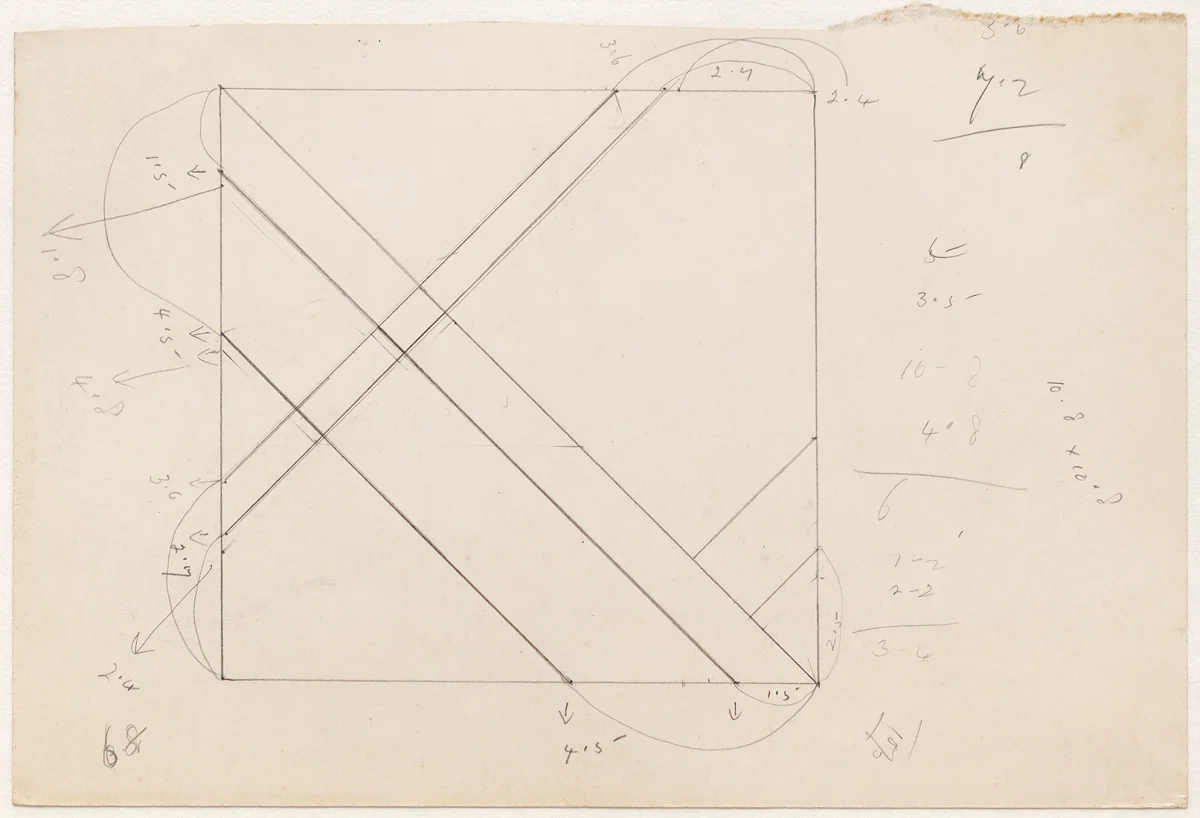 Marlow Moss, Untitled (crossed lines), c. 1942