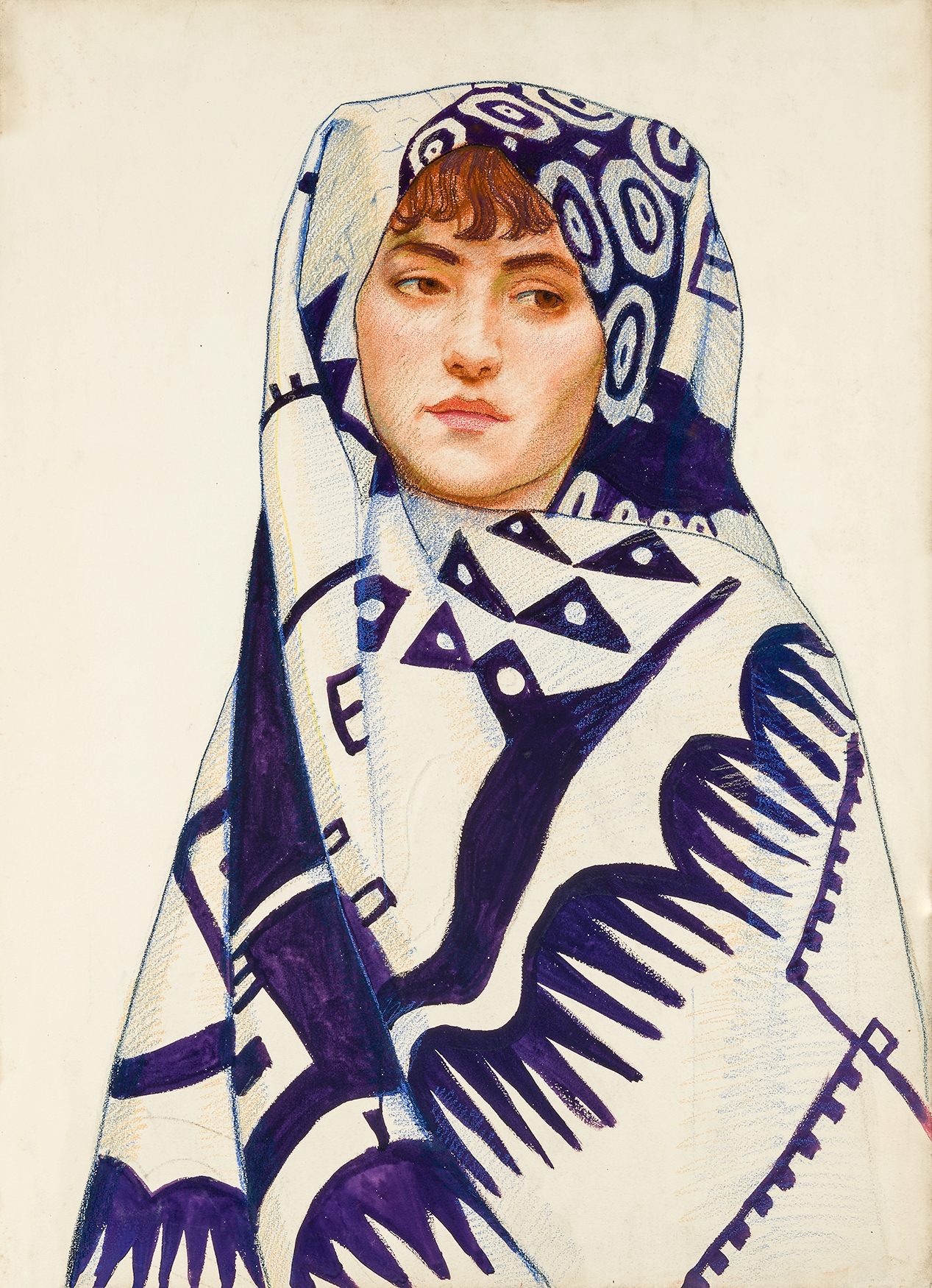 Winold Reiss, Girl in Decorative Wrap, n.d.