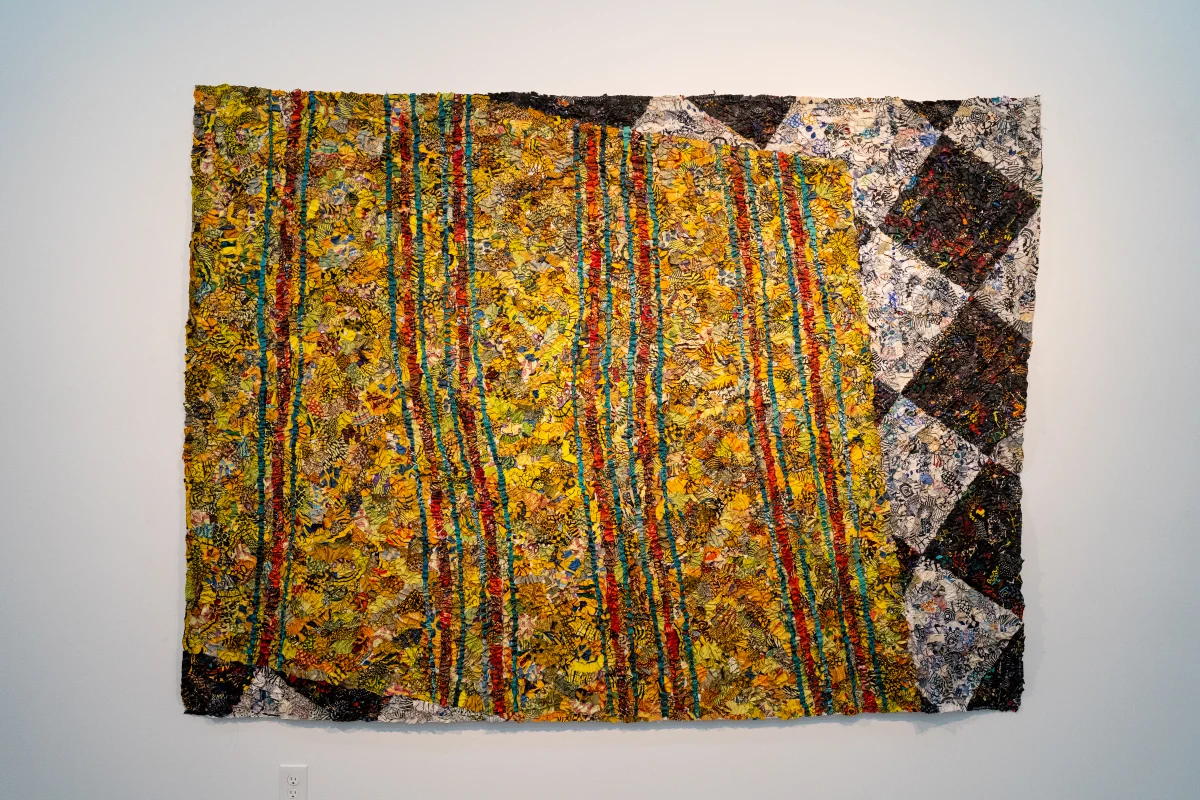 Marcellina Akpojotor, Family Play Mat, Fabric on Canvas, 2024