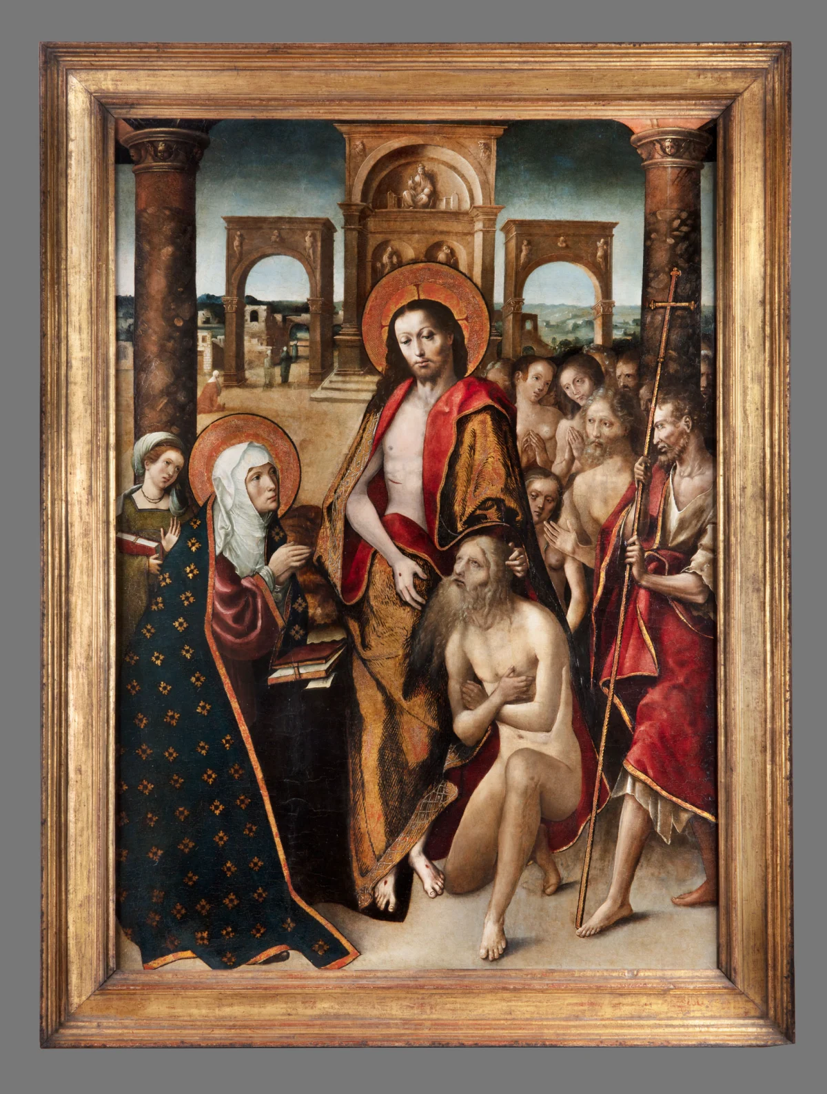 Alejo Fernández, Appearance of the Risen Christ to his Mother with the Fathers of Limbo, c. 1520-1530