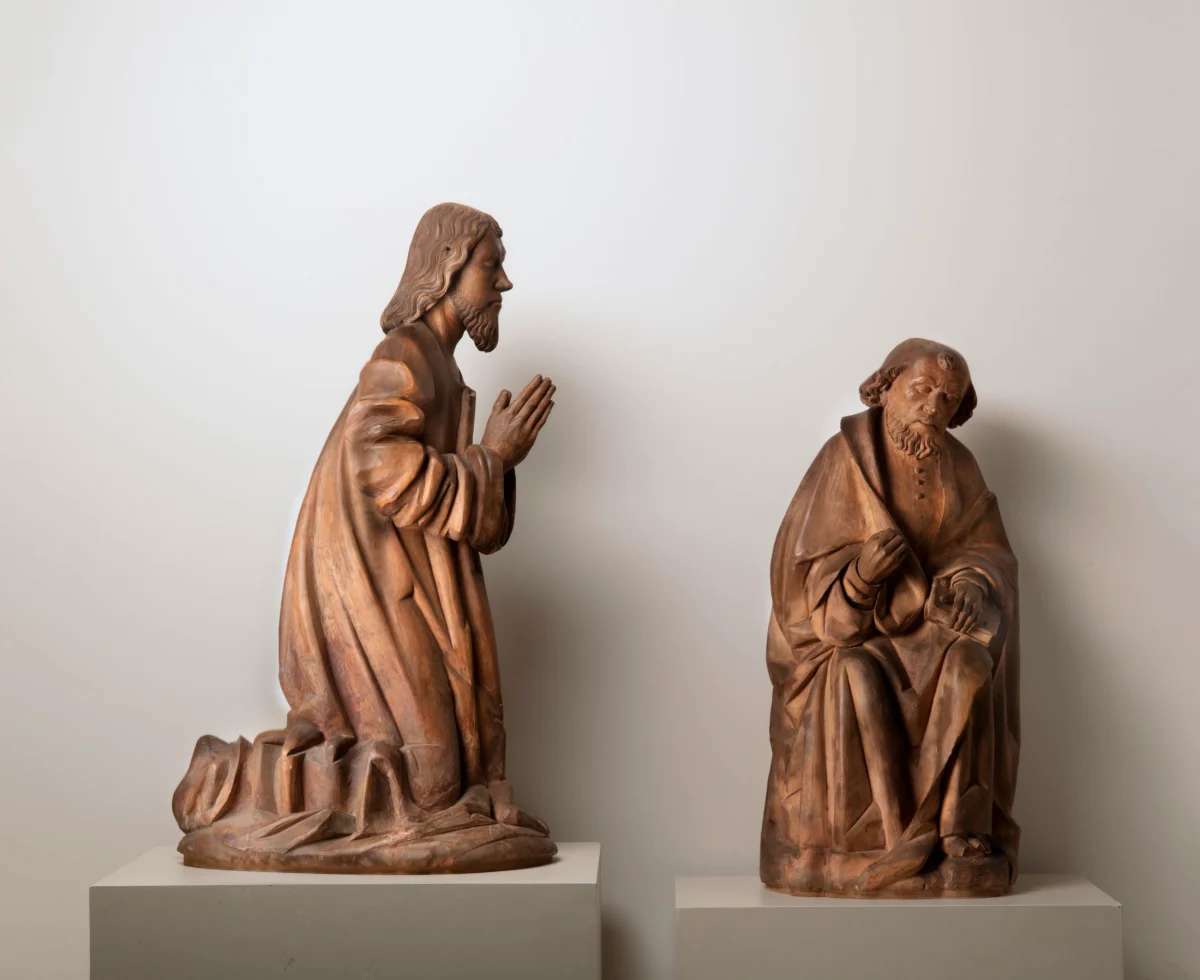 Christ and a Sleeping Apostle from an Agony in the Garden group, c. 1450
