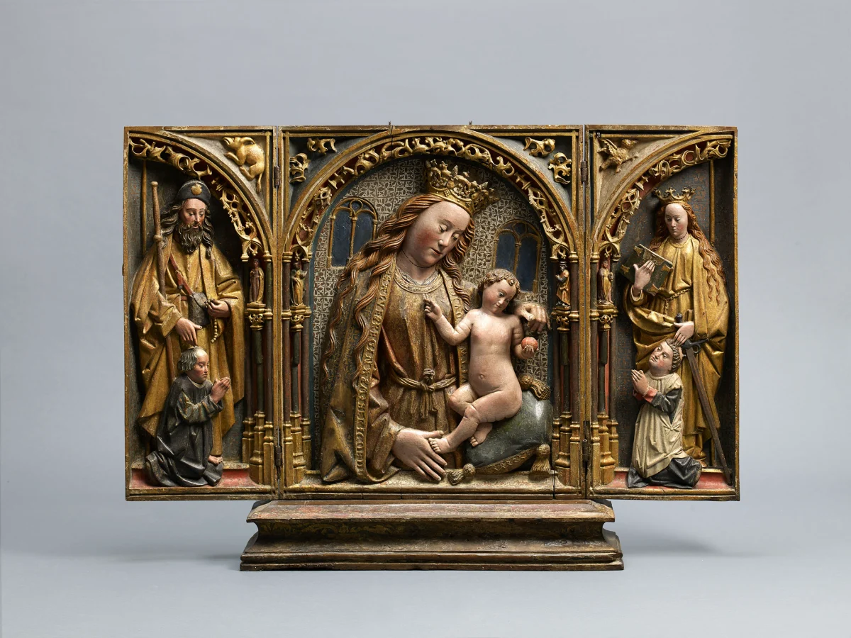 Sebastián de Almonacid, Triptych of the Virgin and Child with Saints and Donors, c. 1500-20
