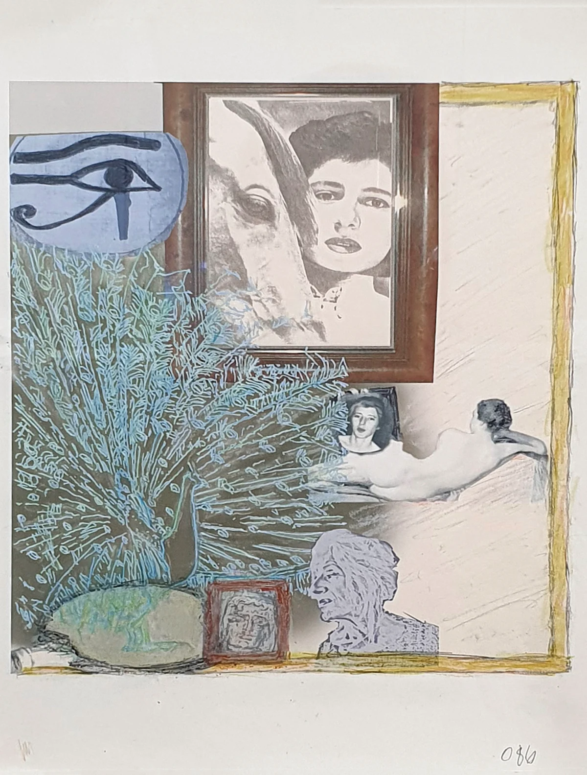 Jo Baer, Altar of the Egos (Through a Glass Darkly) - Drawing, 2002