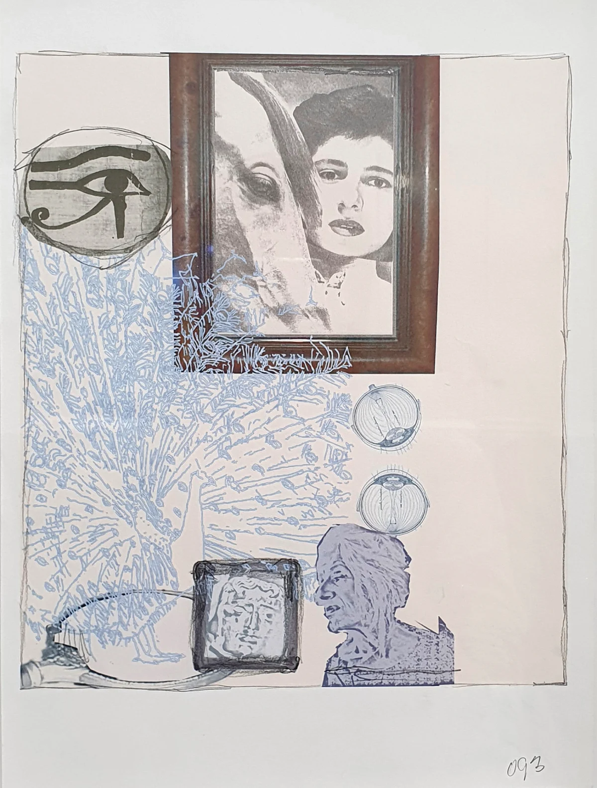 Jo Baer, Altar of the Egos (Through a Glass Darkly) - Drawing, 2002