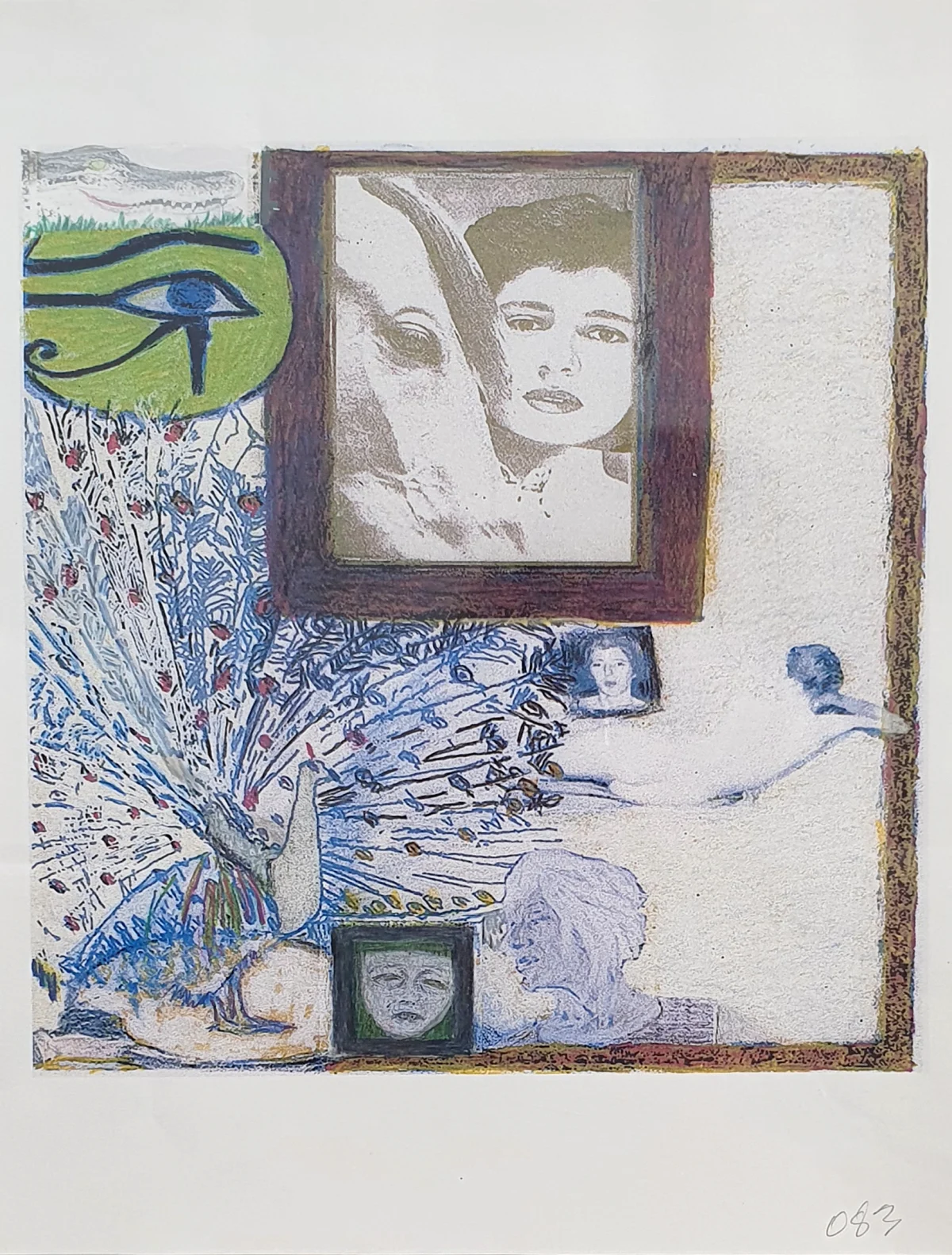 Jo Baer, Altar of the Egos (Through a Glass Darkly) - Drawing, 2002