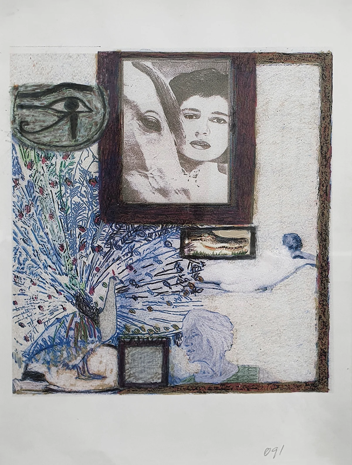 Jo Baer, Altar of the Egos (Through a Glass Darkly) - Drawing, 2002