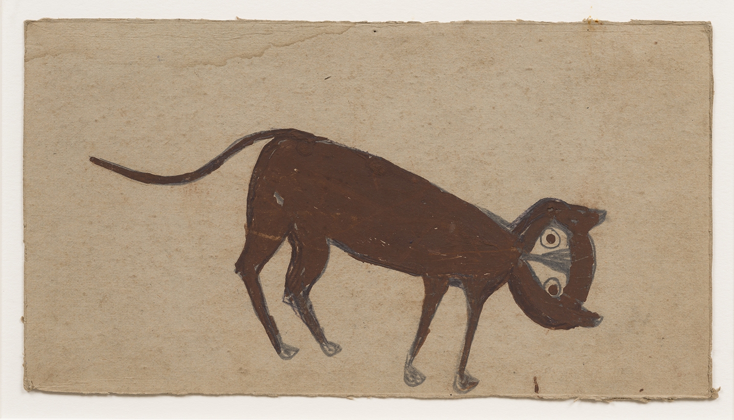 Bill Traylor, Brown Cat with White Face, about 1939-42