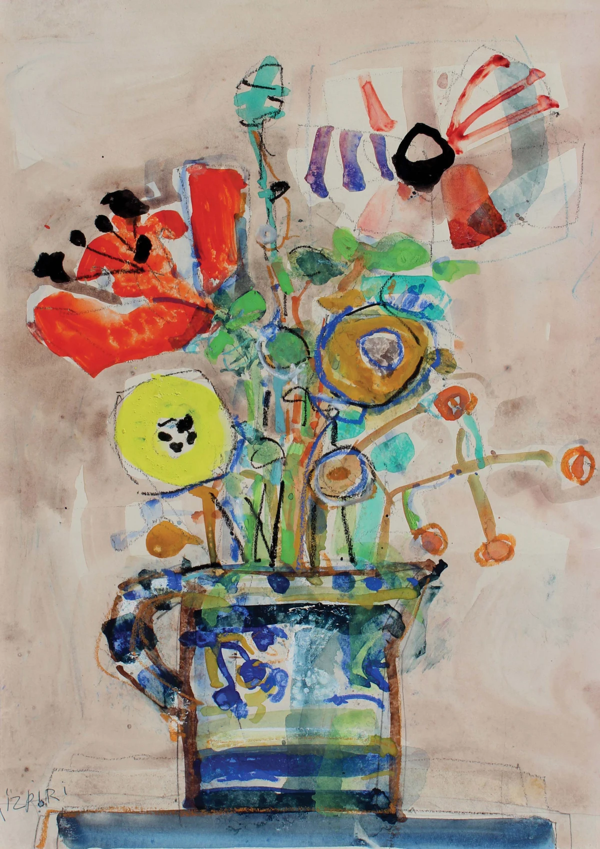 Paul Aïzpiri, Fleurs dans un pichet