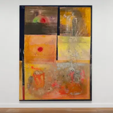Image from Frank Bowling. Collage, at Hauser & Wirth
