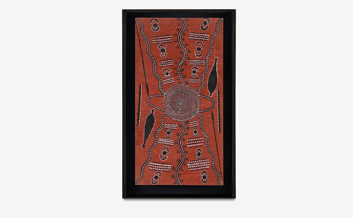 Tim Leura Tjapaltjarri, Hunting Rock Wallaby – Waru, 1973