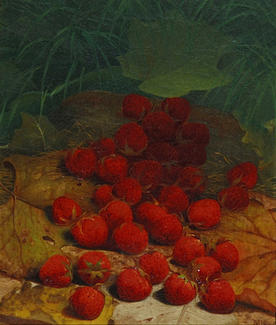 William Mason Brown, Strawberries Strewn on a Forest Floor, about 1865-70