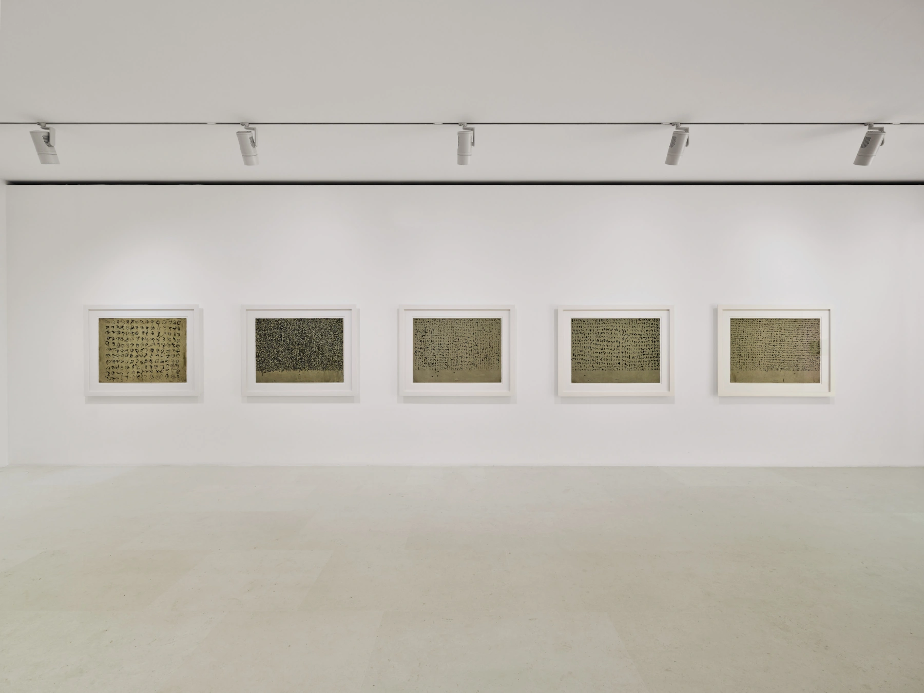 Installation shot from <b>Brice Marden: Works on Paper</b>, @ Gagosian