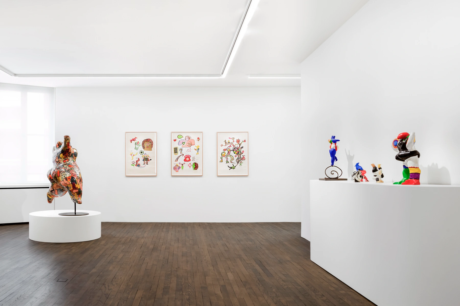 Installation shot from <b>Niki de Saint Phalle: Mythology</b>, @ Galerie Mitterrand