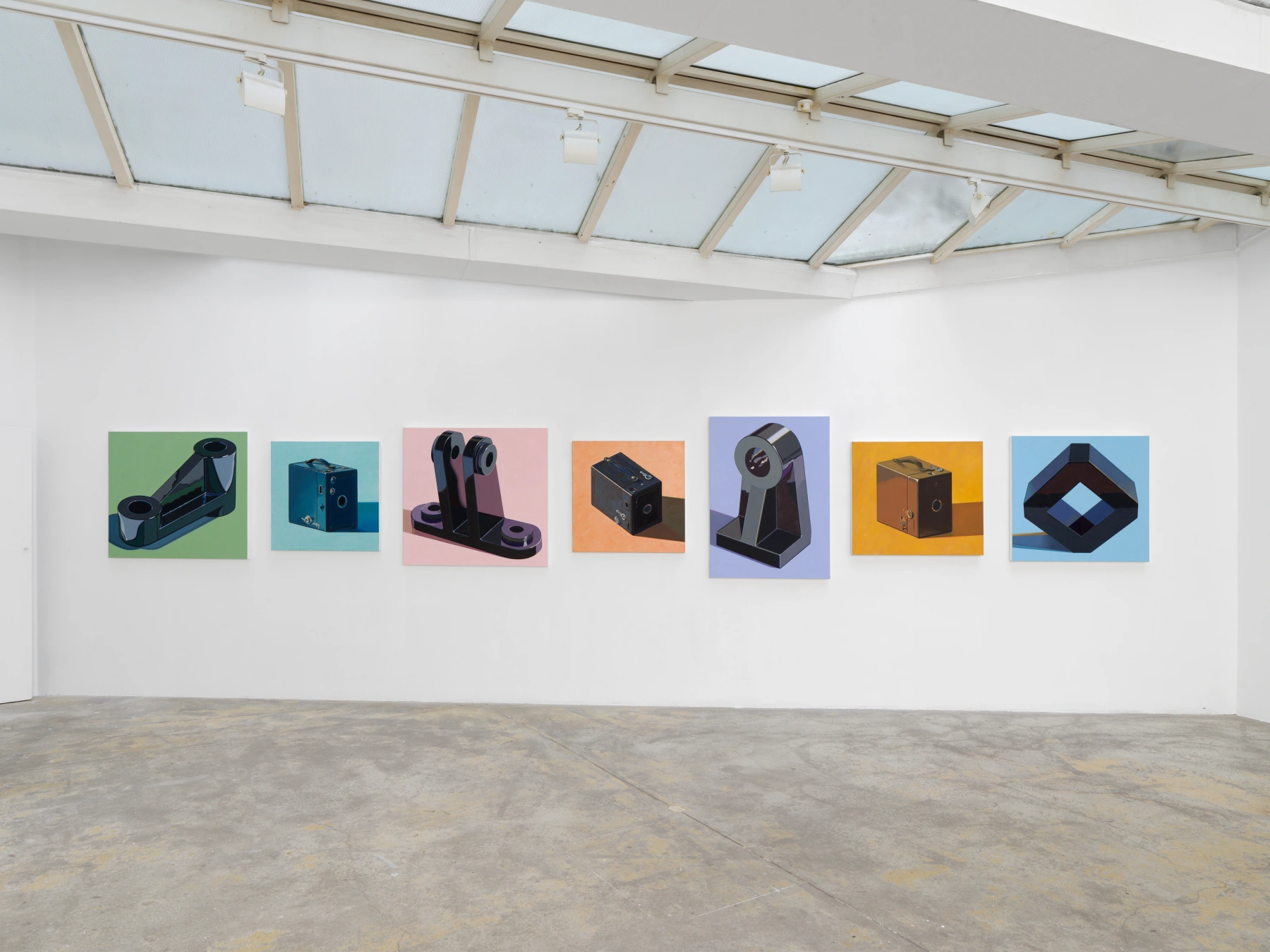 Installation shot from <b>Robert Cottingham: Cameras, Typewriters & Components</b>, @ Galerie Georges-Philippe & Nathalie Vallois
