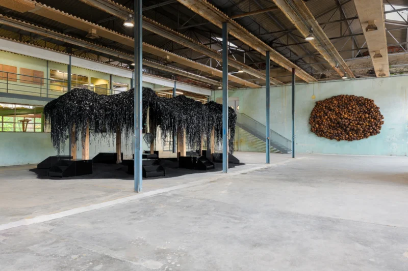 Installation shot from Pascale Marthine Tayou: Tchâm: Confidences, @ Galleria Continua