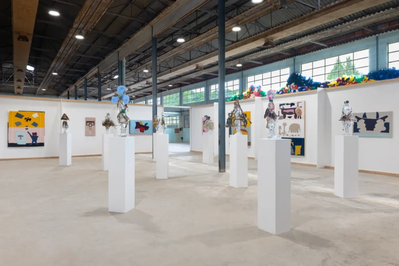 Installation shot from Pascale Marthine Tayou: Tchâm: Confidences, @ Galleria Continua