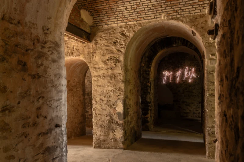 Installation shot from Pascale Marthine Tayou: Tchâm: Confidences, @ Galleria Continua