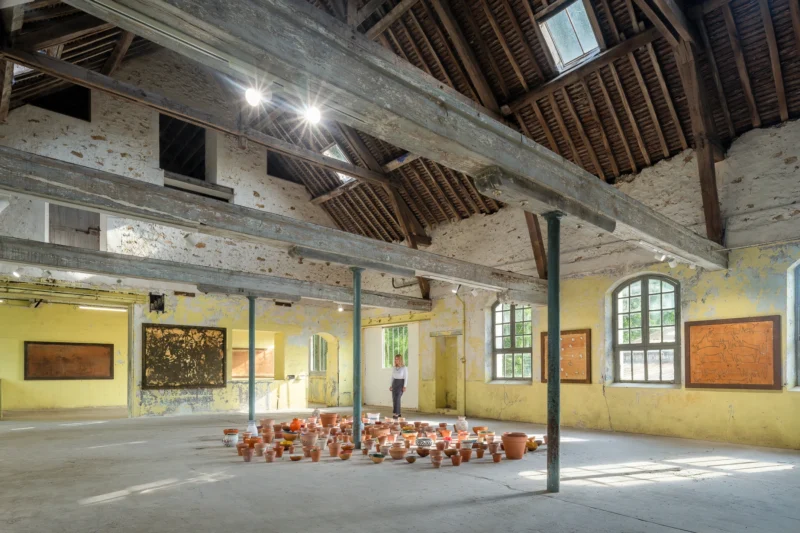 Installation shot from Pascale Marthine Tayou: Tchâm: Confidences, @ Galleria Continua