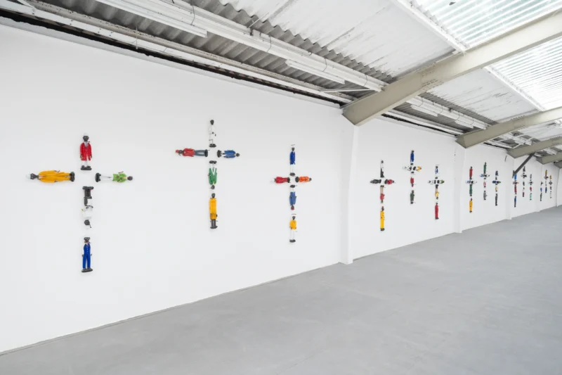 Installation shot from Pascale Marthine Tayou: Tchâm: Confidences, @ Galleria Continua