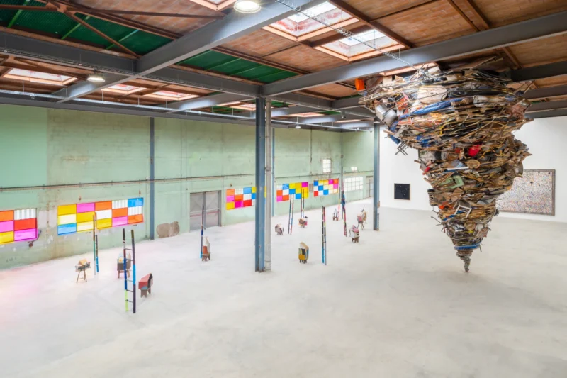 Installation shot from Pascale Marthine Tayou: Tchâm: Confidences, @ Galleria Continua