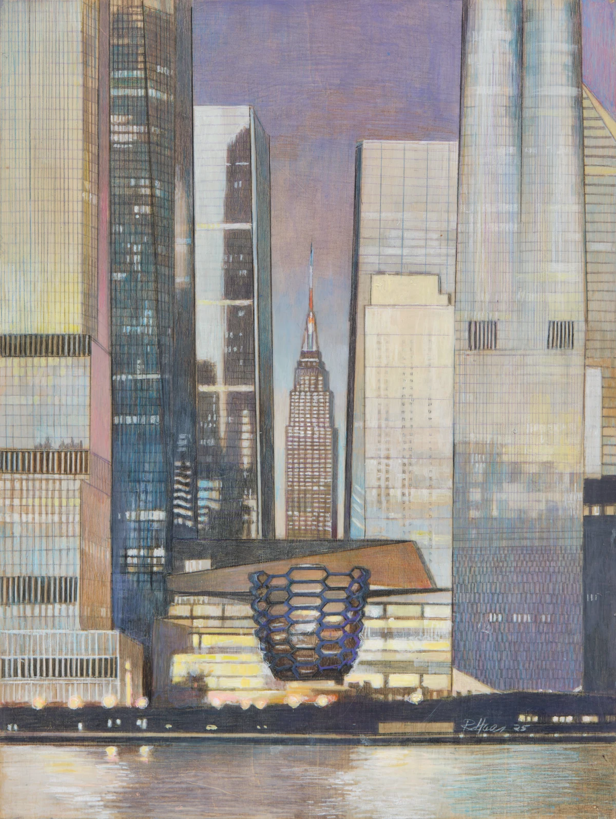 Saul Chase, John Baeder, Richard Haas, David DeSimone & Richard Haas, View of Hudson Yards, 2024