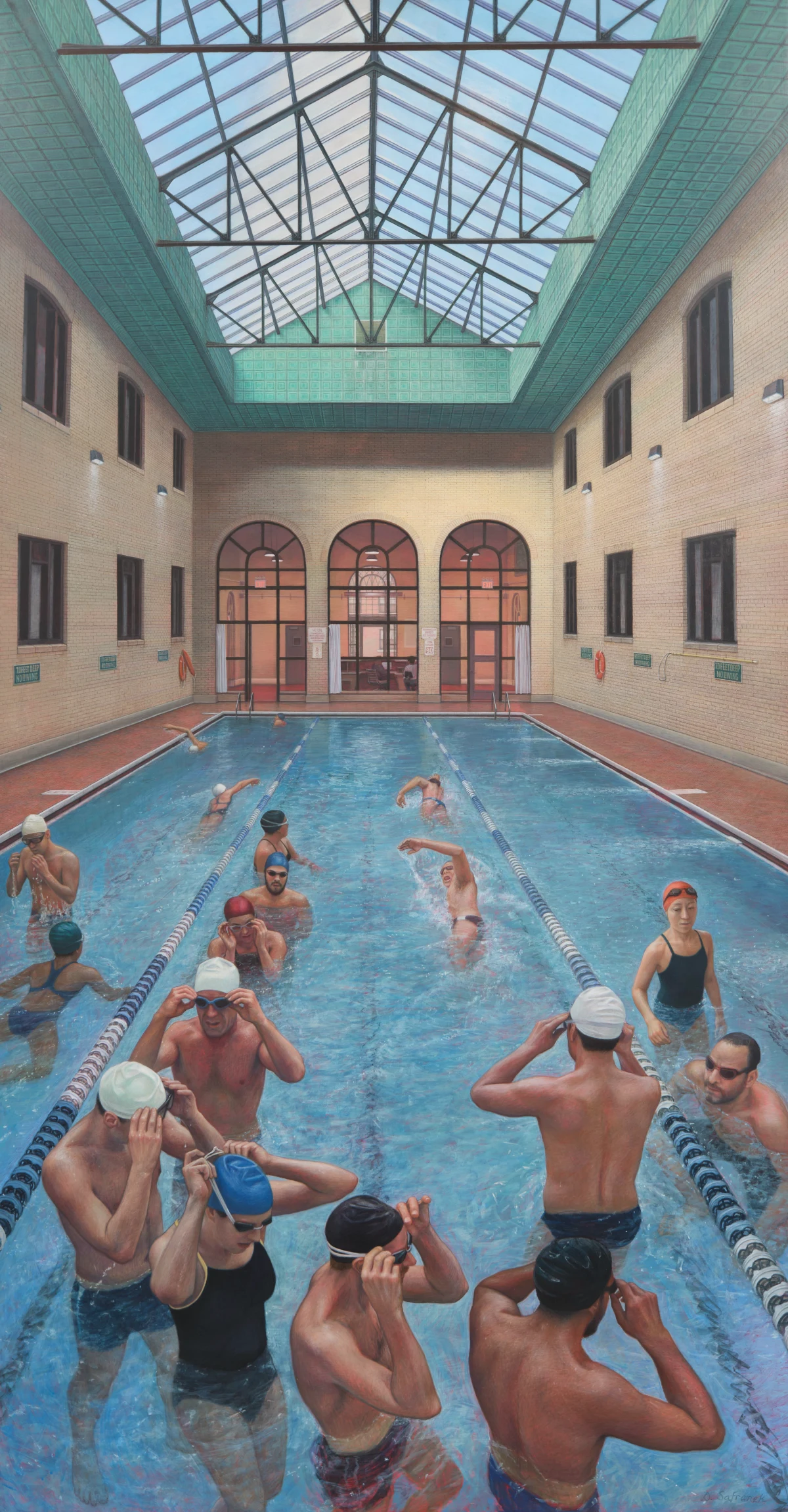Joseph Peller, David DeSimone, Joseph Peller, Richard Haas & Doug Safranek, Circle Pattern (Metropolitan Pool, Williamsburg, Brooklyn), 2022
