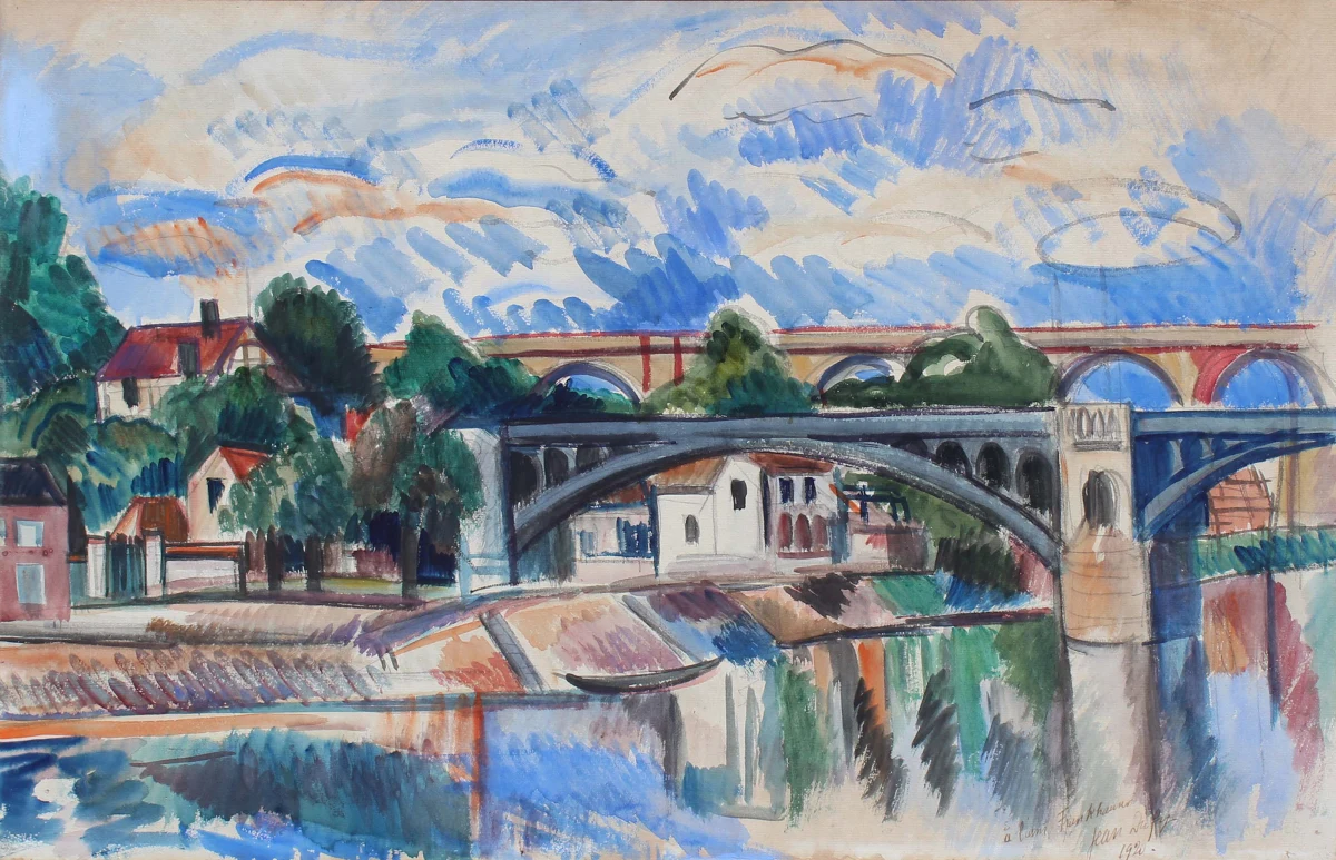 Jean Dufy & Jean Dufy, Le pont Boieldieu à Rouen, 1920