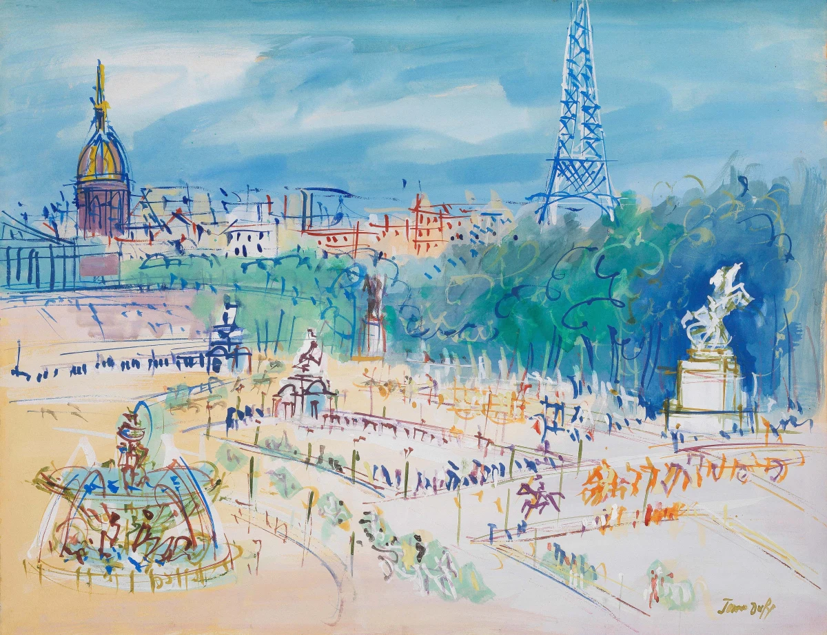 Mary Sipp Green & Jean Dufy, Place de la Concorde, Paris, 1955