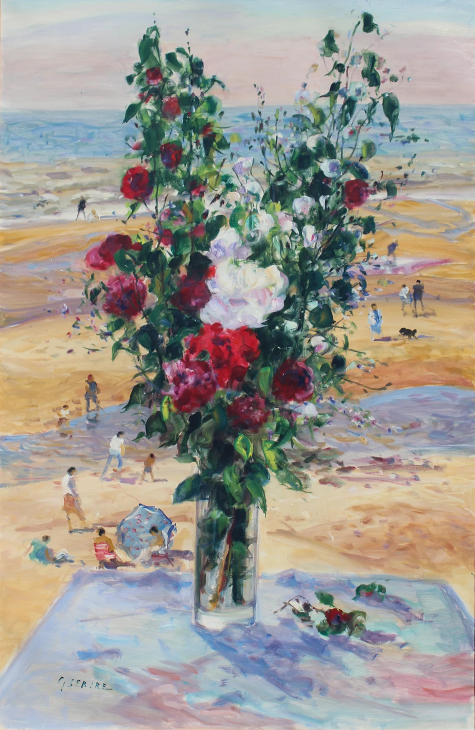 Gaston Sébire, Le bouquet et la plage, 1979