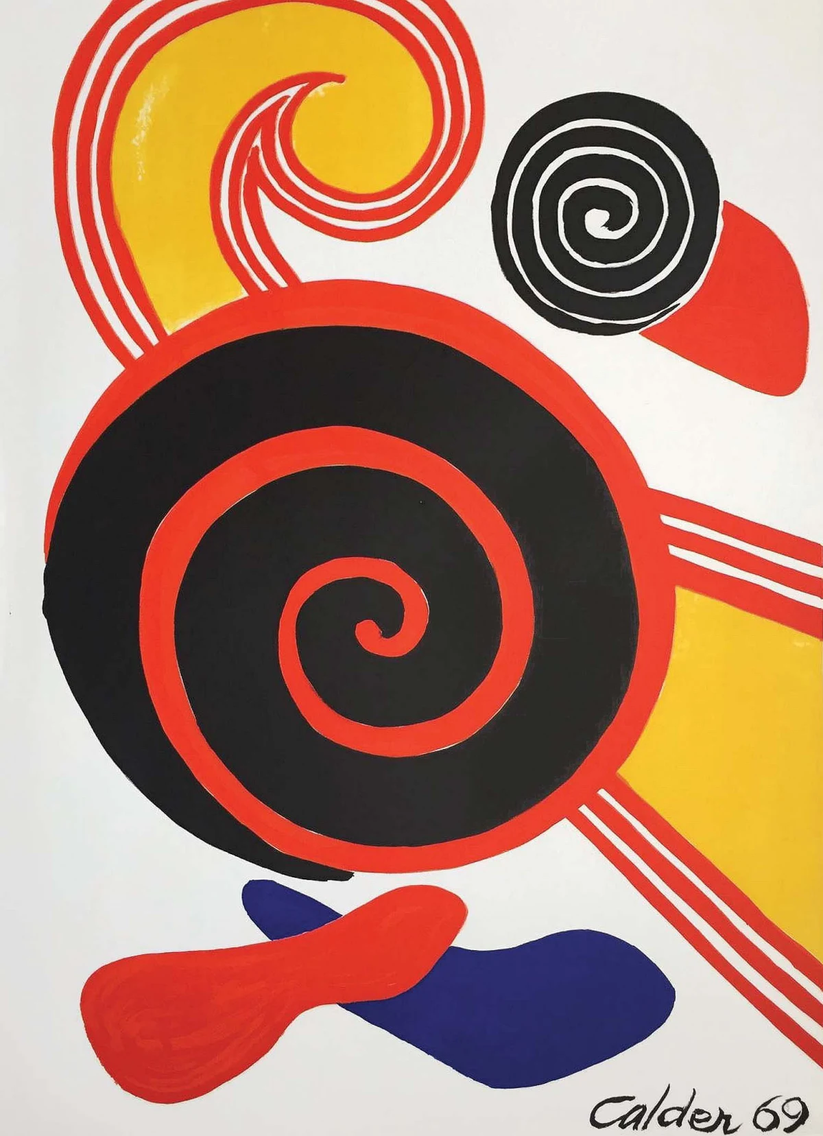 Magi Puig, Nicola Simbari, Frederick McDuff, Charles Neal, Paul Jenkins, Ronnie Landfield, Paul Deltombe & Alexander Calder, Spirals, 1969