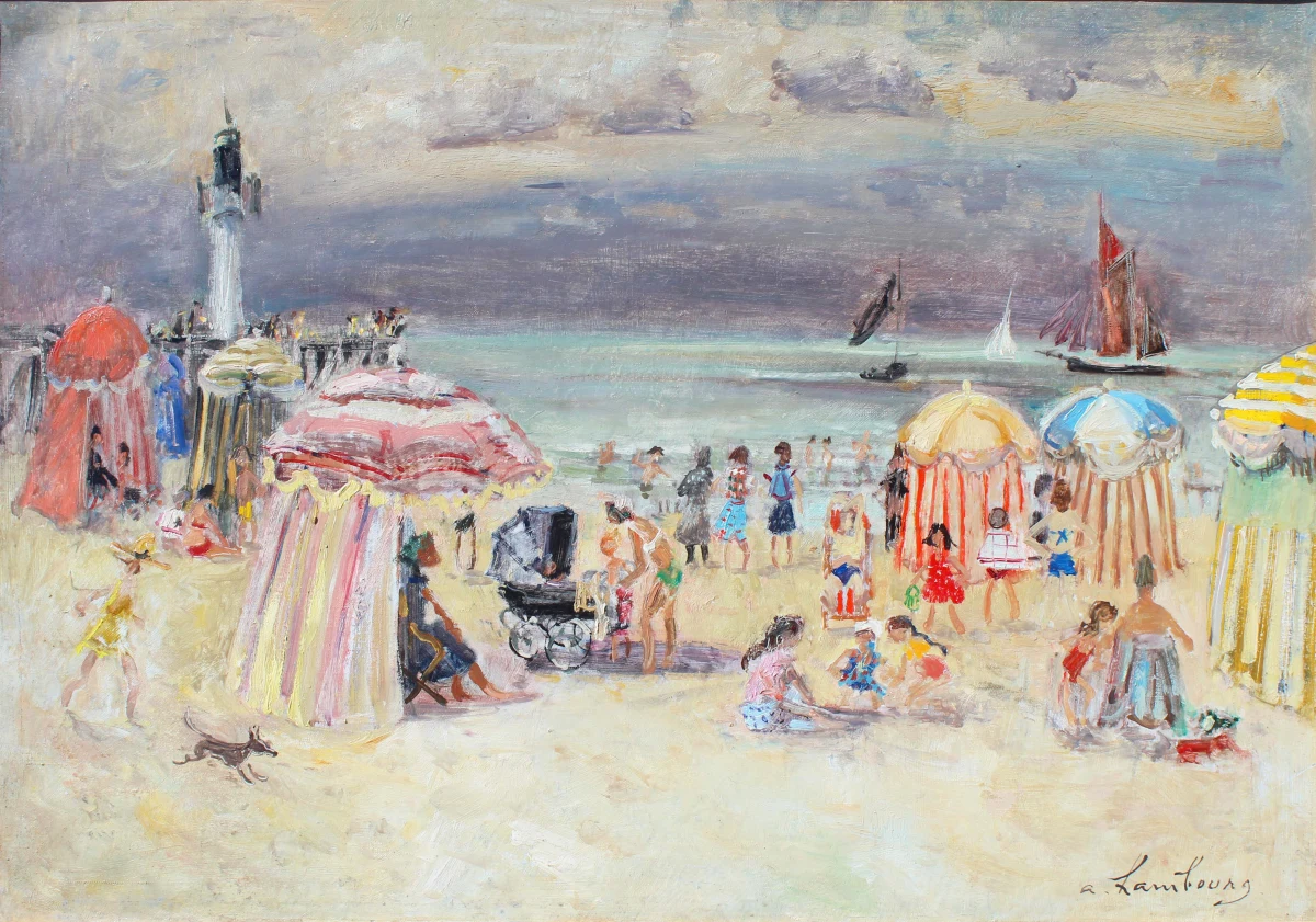 André Hambourg, Le landau sur la plage