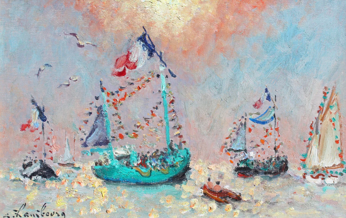 André Hambourg, Les bateaux en fete, Trouville, 1974