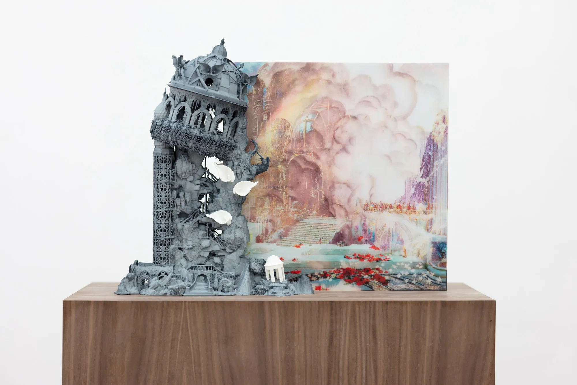 Genevieve Goffman, Far Away, the Alpine City Glimmered, Light Reflecting Off its Golden Turrets and the Icy Mountain Peaks, 2025