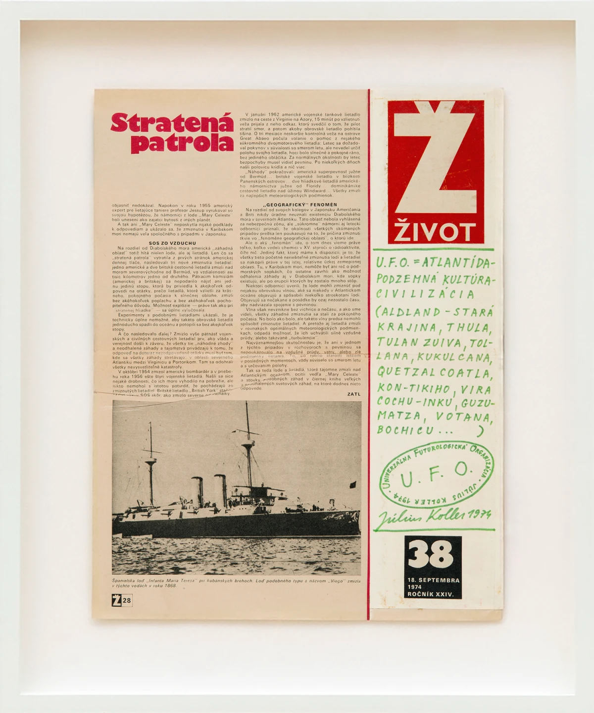 Július Koller, Untitled (Magazine), 1974