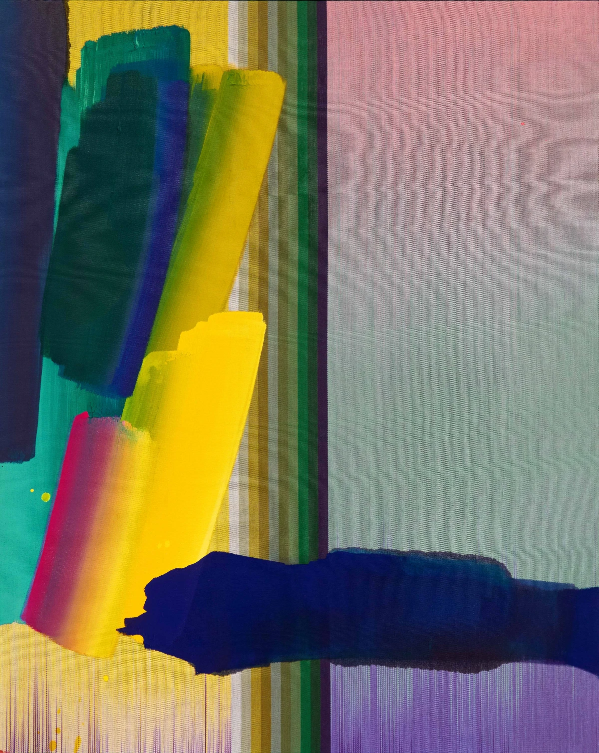 Ptolemy Mann, Ikat Stripe (Indigo Gesture), 2025
