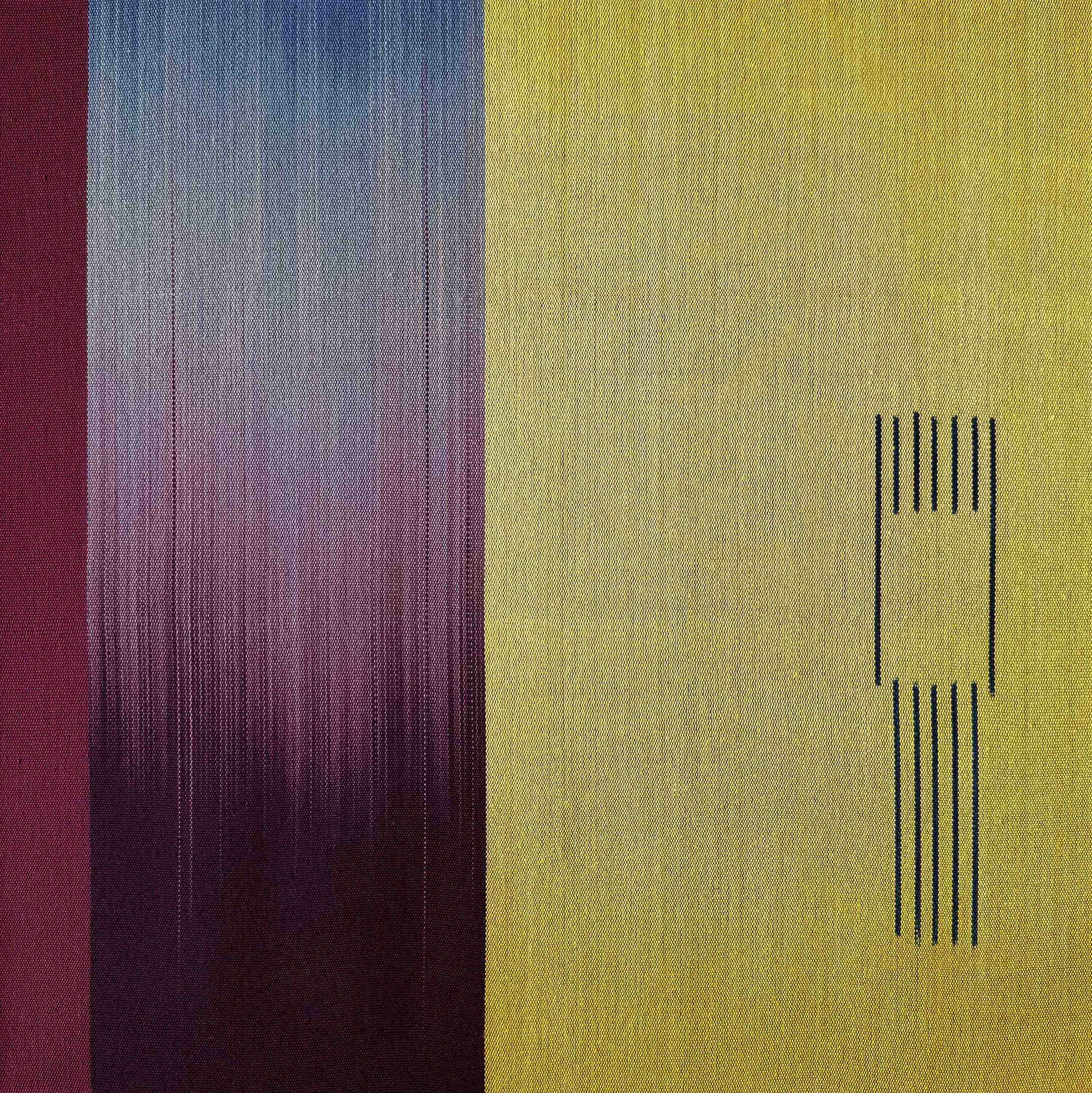 Ptolemy Mann, Aubergine Indigo Yellow Ikat Drawing, 2025