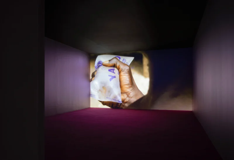 Installation shot from Karimah Ashadu: Tendered, @ Camden Art Centre