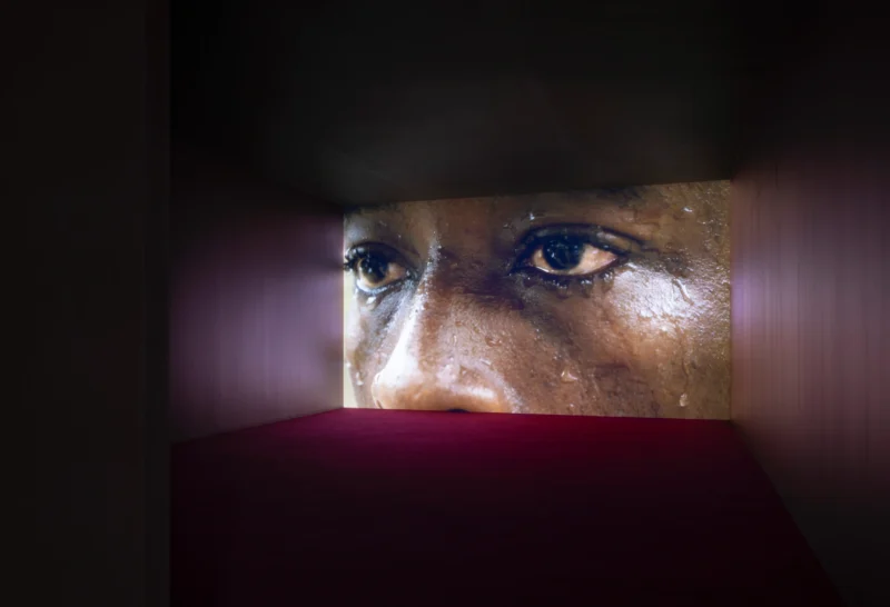 Installation shot from Karimah Ashadu: Tendered, @ Camden Art Centre