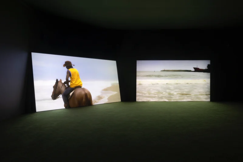 Installation shot from Karimah Ashadu: Tendered, @ Camden Art Centre