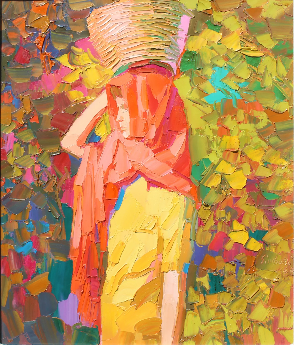 Nicola Simbari, Donna con un cesto, 1967