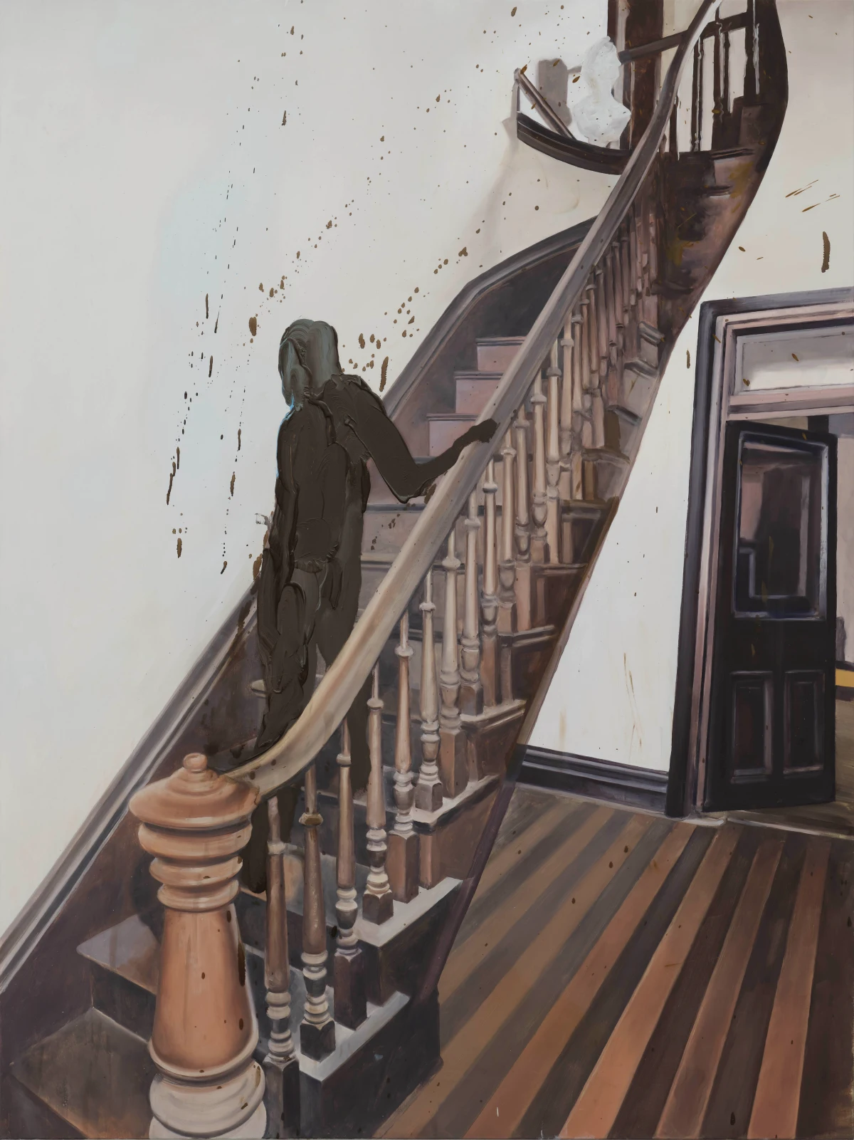 Tala Madani, Shitmom Ascending a Staircase, 2025
