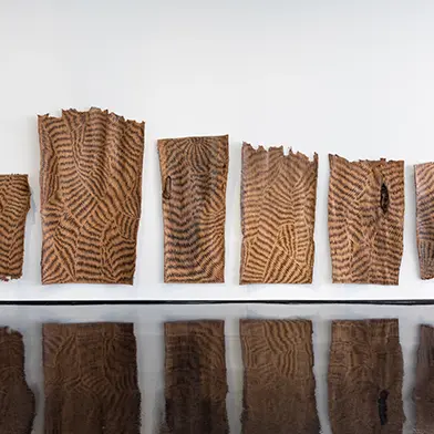 Image from Wanapati Yunupiŋu: Näṉarr - Tongue of Flame, at Tolarno Galleries