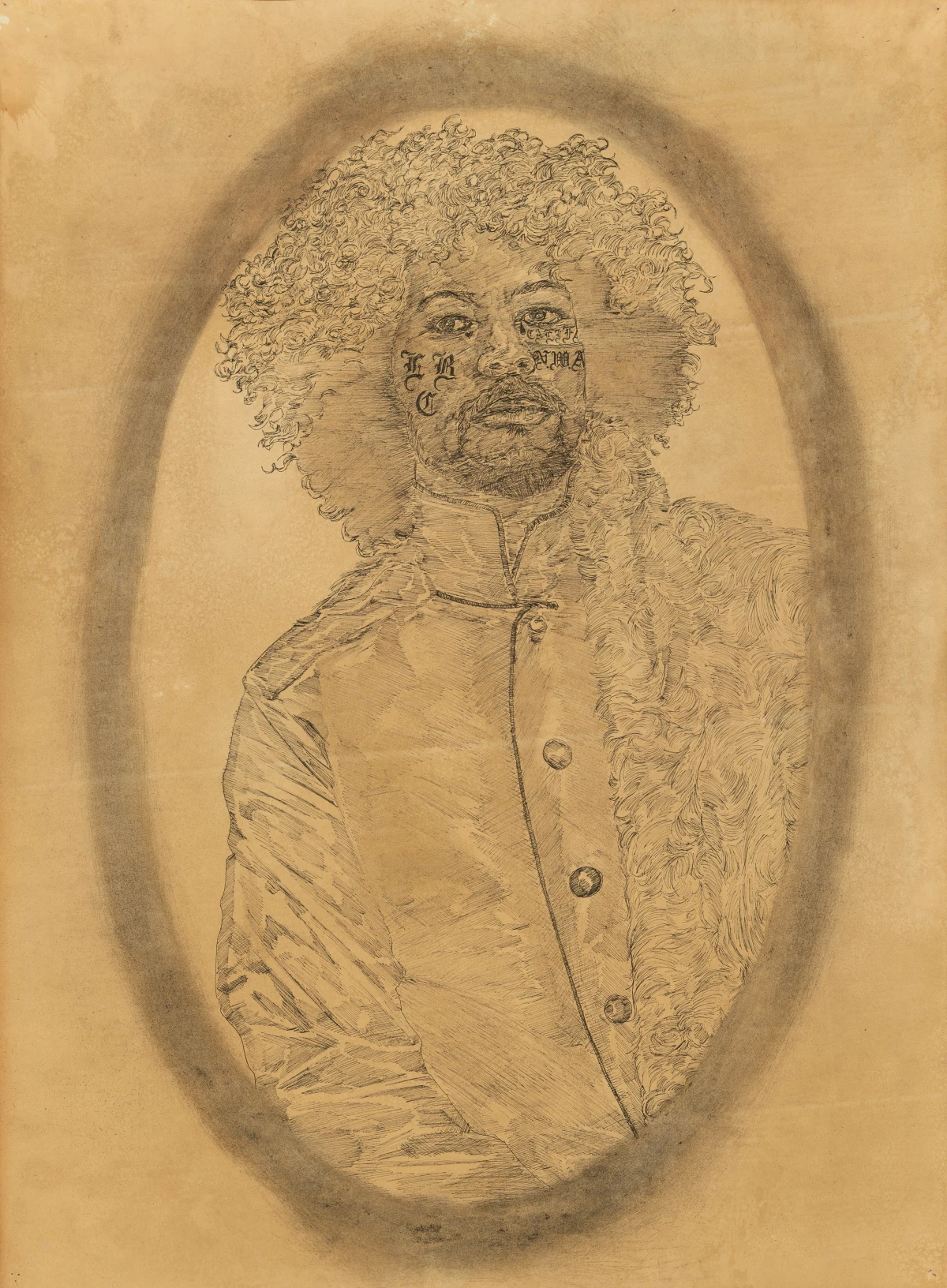 Umar Rashid (Frohawk Two Feathers), A portrait of Troy, member of the New World Africans (N.W.A), 2025