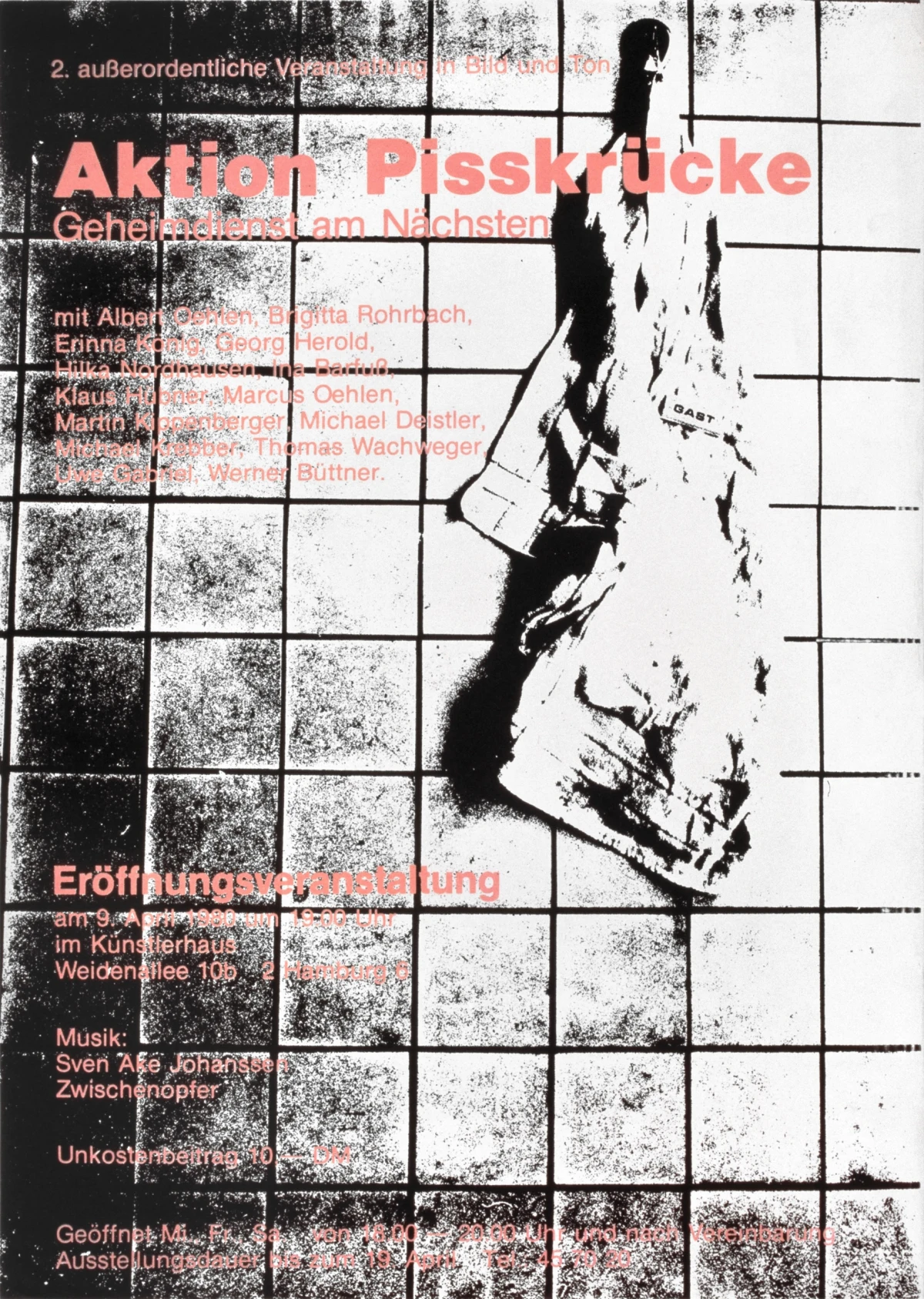 Aktion Pisskrücke: Geheimdienst am Nächsten. 2. ausserordentliche Veranstaltung in Bild und Ton Künstlerhaus Weidenallee, Hamburg, 1980