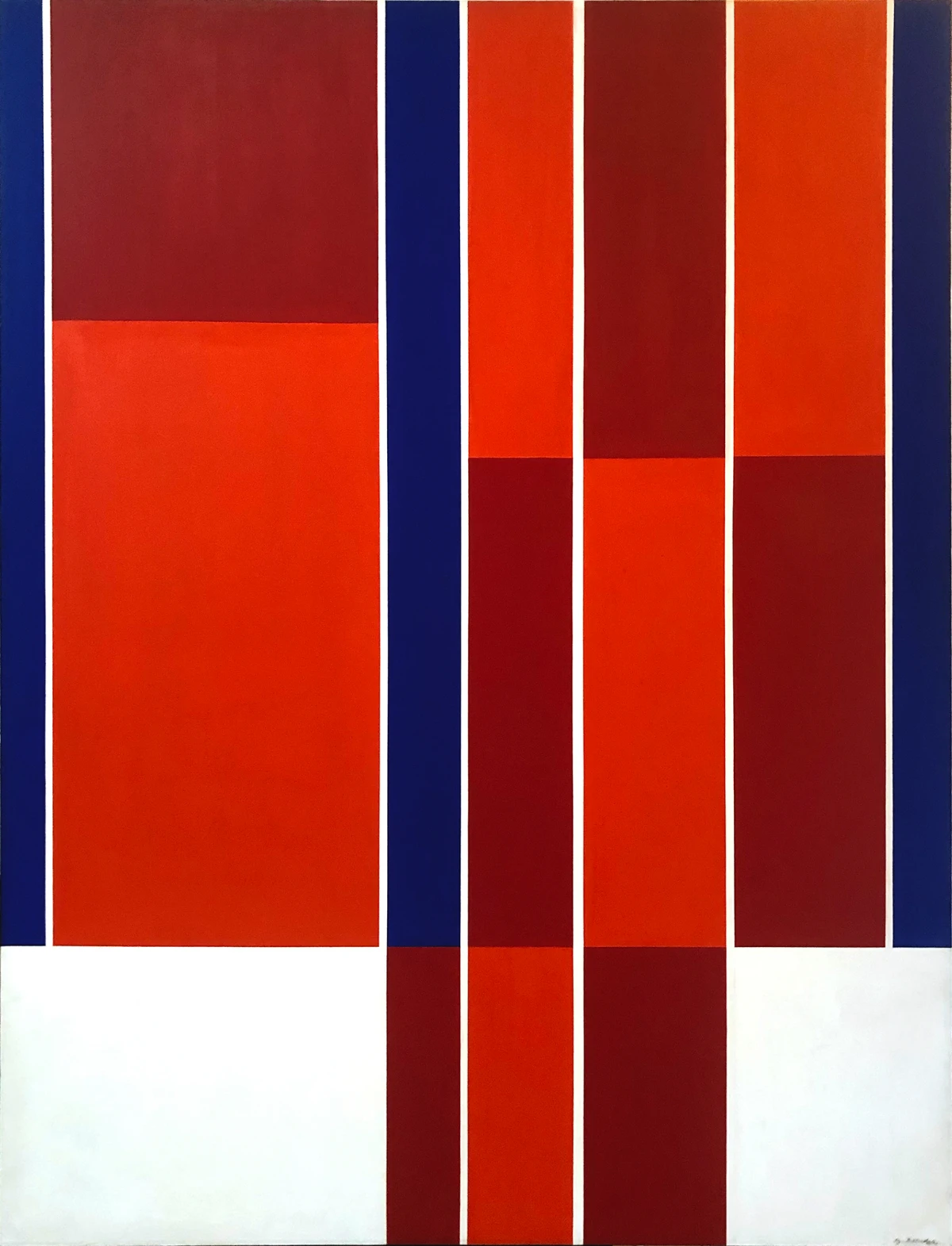 Ilya Bolotowsky, Red, Blue, White Rectangles, 1973