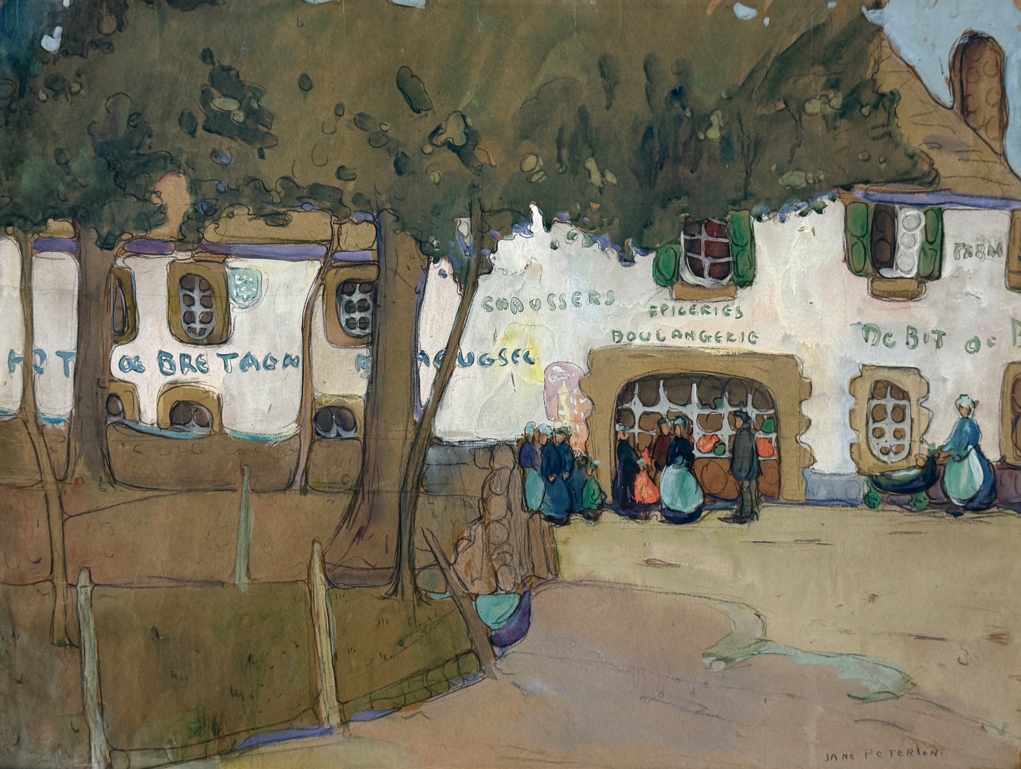 Jane Peterson, Old Inn, Brittany, about 1908-10