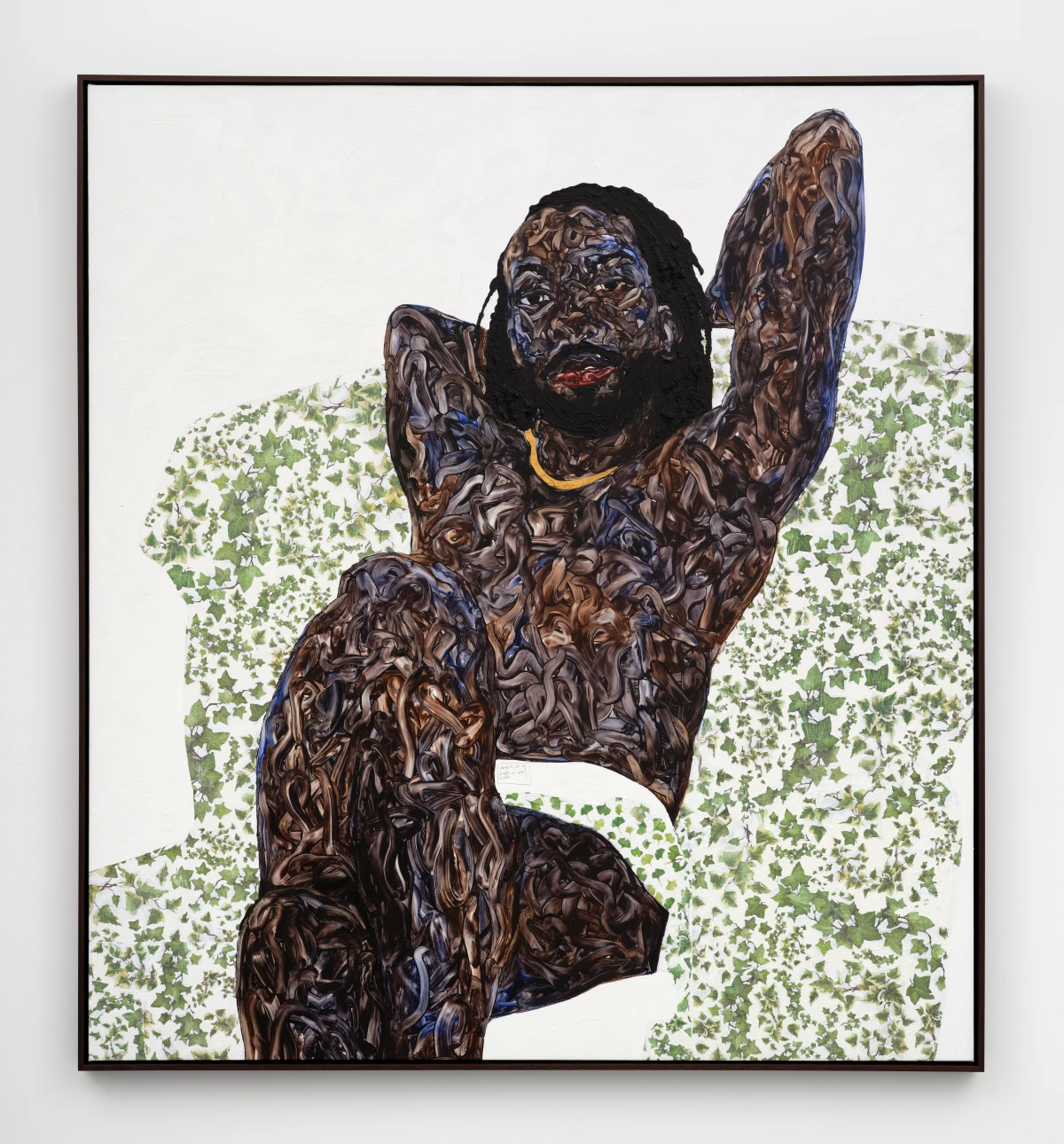 Amoako Boafo, Self Portrait - Ivy Leaf Sofa, 2025