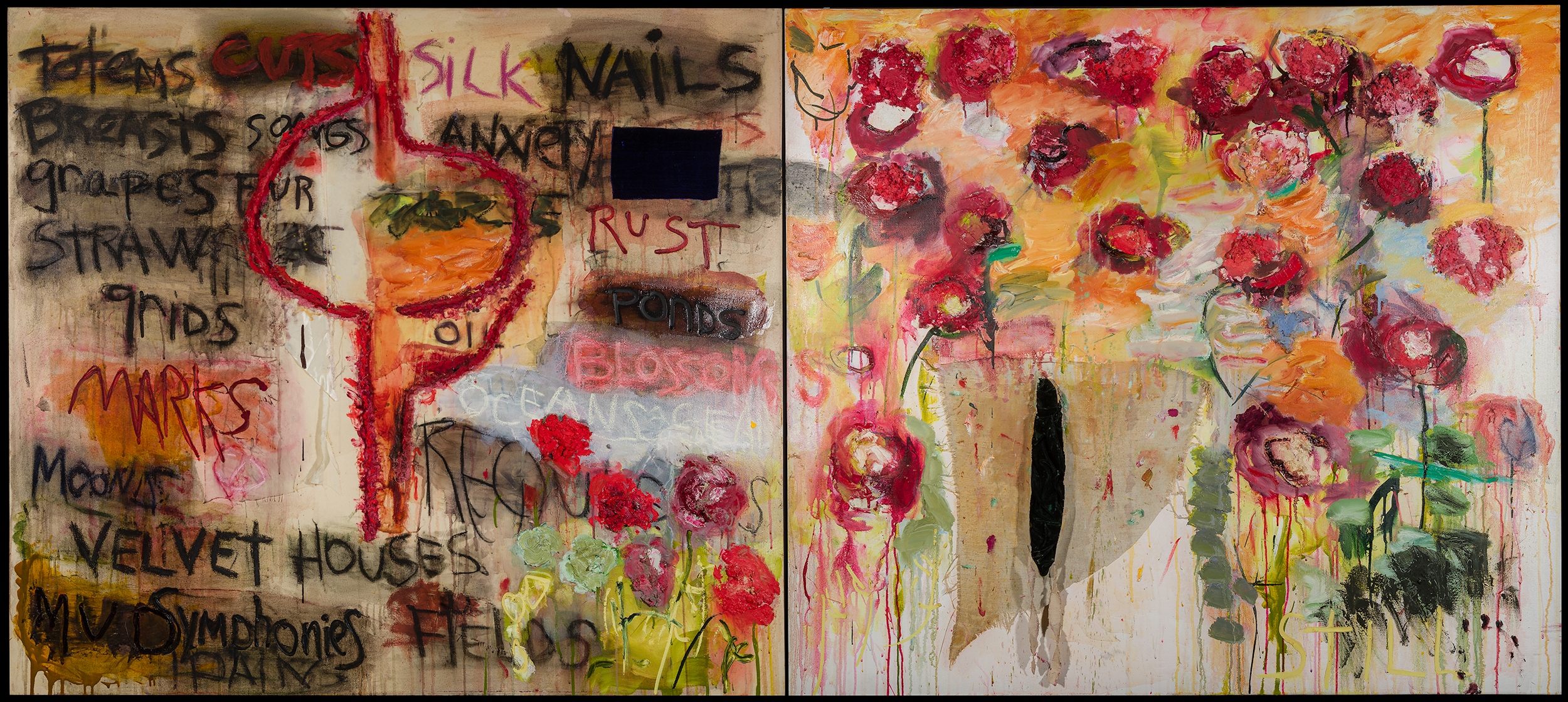 Joan Snyder, …And Acquainted With Grief [diptych], 1997