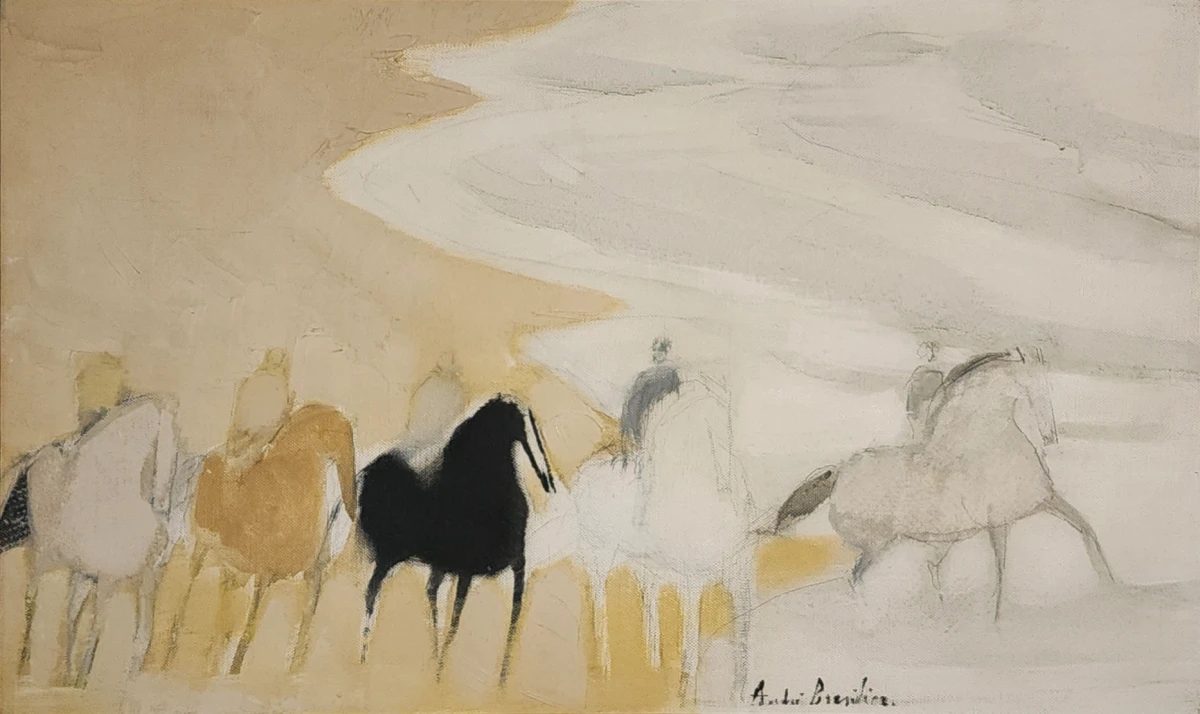 André Brasilier, Cavaliers sur la plage, 1977