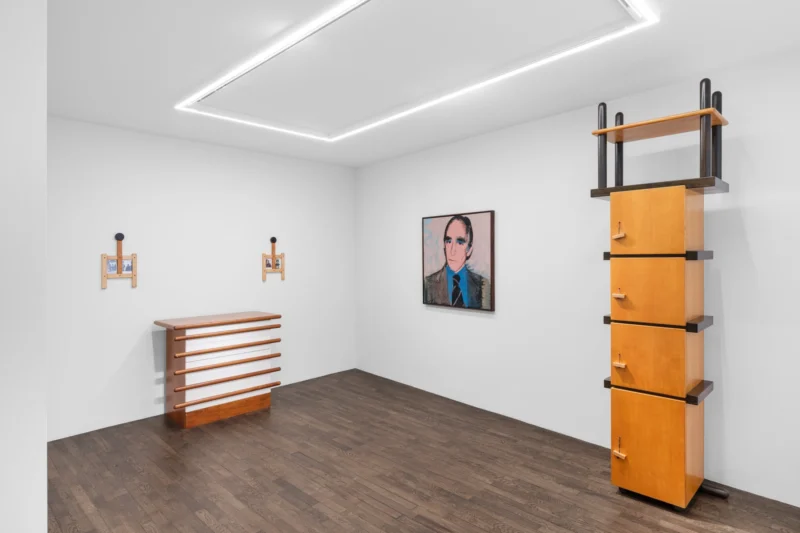 Installation shot from Centro Fly Milano 1966: Ettore Sottsass & Andy Warhol, @ Galerie Mitterrand